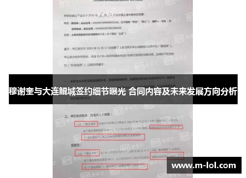 穆谢奎与大连鲲城签约细节曝光 合同内容及未来发展方向分析
